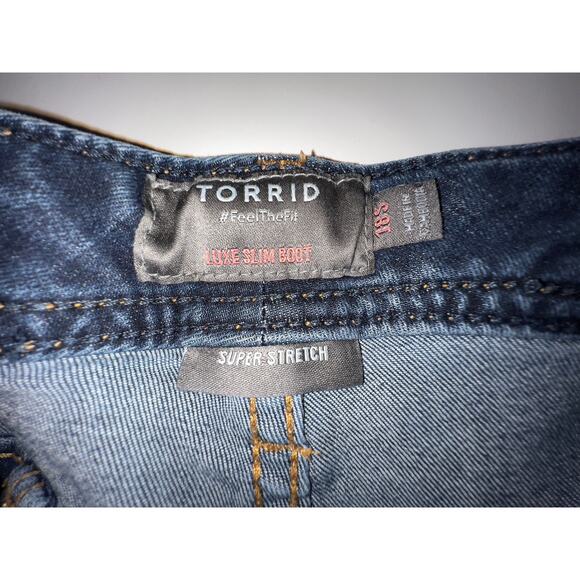 Torrid women’s super stretch luxe slim boot blue￼jeans - Picture 13 of 15